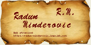 Radun Minderović vizit kartica